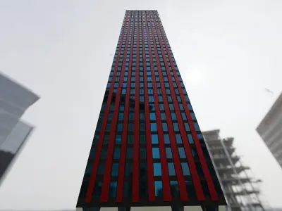 Rotterdam - The Red Apple Building Low-poly 3D model