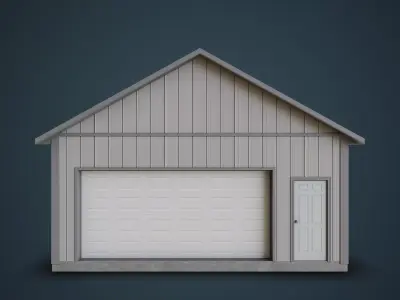 Pole Barn Garage - Exterior Only Low-poly 3D model