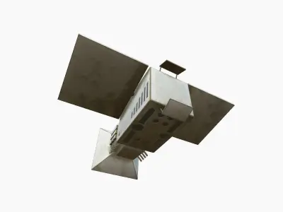 Satellite E07 Dirt Blue - SciFi Space Design Low-poly 3D model