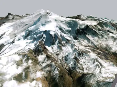Mountain landscape Elbrus 3D model purchase