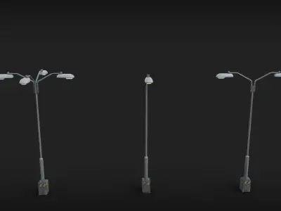 Lamp Post Street Light Low-poly 3D model