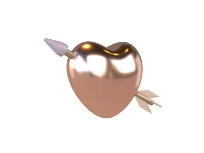 Heart With Arrow v1 012 Low-poly 3D model