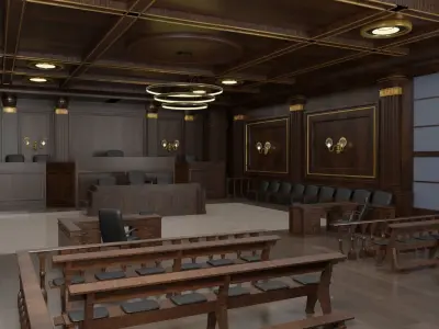 Courtroom Low-poly 3D model