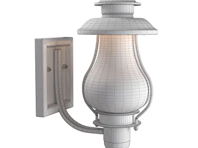 Rustic Exterior Wall Lantern Bronze Outdoor Post Light 3D model