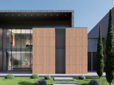 Villa gallery Low-poly 3D model