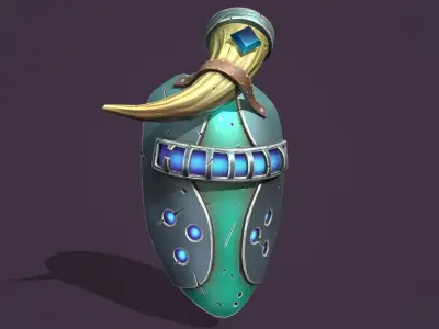 Warrior mask Low-poly 3D model