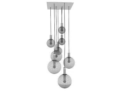 Brass and Smoked Glass Ceiling Lights 3D model