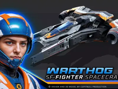 SF Warthog Fighter  Low-poly 3D model