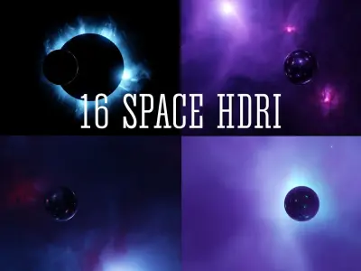 16 Space realistic HDRI Sci-fi 3D Model pack Low-poly 3D model