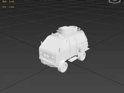 Stylish next generation van Low-poly 3D model