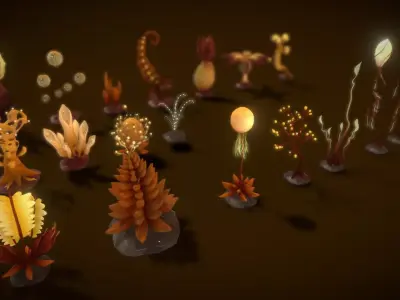 Stylish Grass Low-poly 3D model