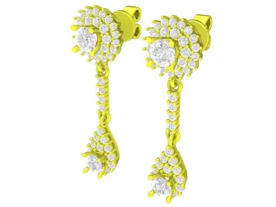 Halo Drop Earrings 3D Jewelry Model 6077 3D print model