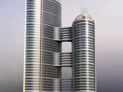 Twin Tower Office Building  3D model
