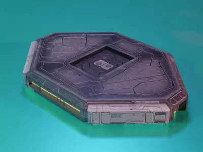 Modular Stylized Cyberpunk Building 7 Low-poly 3D model