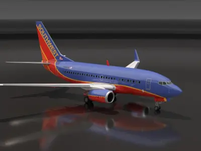  Southwest Airlines Boeing 737-600 with Interior Rigged for Cinema 4D 
