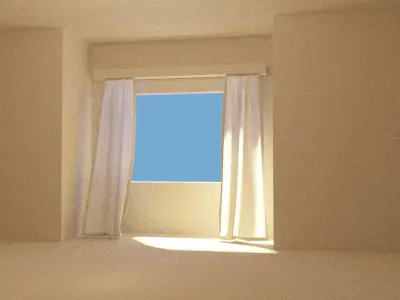 Curtain Blowing Free 3D model