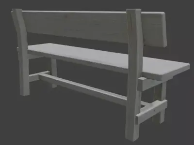Park Bench 3D Model 3D model 2