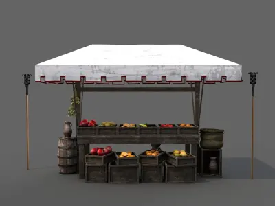 Medieval Market Stall 03 3D model