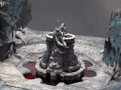 Fallen Angel Blood Font Dark 3D model