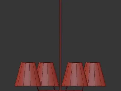 CORNICHE 4 four light chandelier with shades 3D model