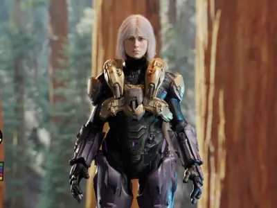  Mela - Rigged Sci-Fi Armored Character 3D model