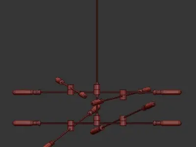 AX340 chandelier gold 3D model