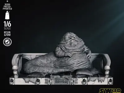 STAR WARS Jabba Sculpture Tested for 3D printing 3D print model