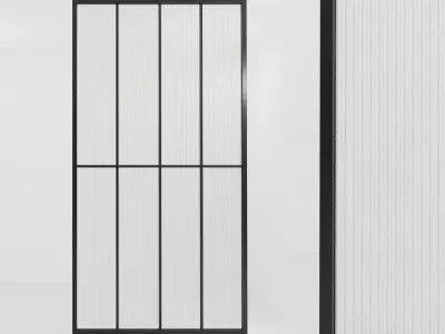 2 Glass partition door Set  9 partition models 3D Model Pack