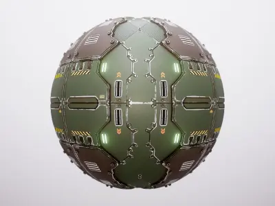PBR Sci-Fi Spaceship Texture 63 Low-poly 3D model