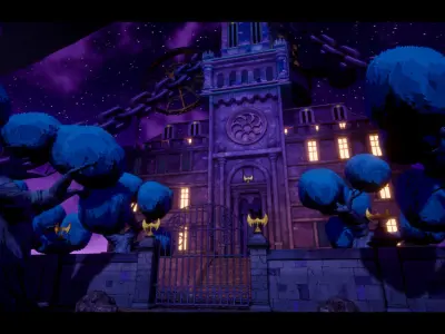 Stylized Castle Environment Low-poly 3D model