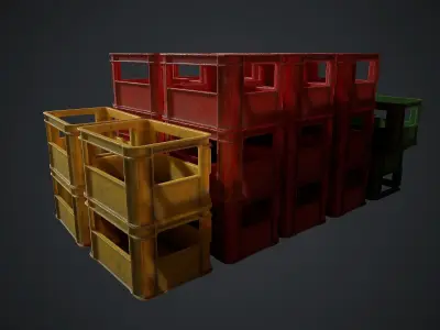 Plastic crate Low-poly 3D model