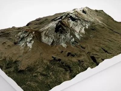 Mountain landscape Volcano Iztaccihuatl Mexico 3D model