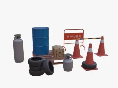 Street Props Low-poly 3D model