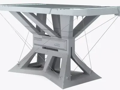 Table Sci-Fi Low-poly 3D model