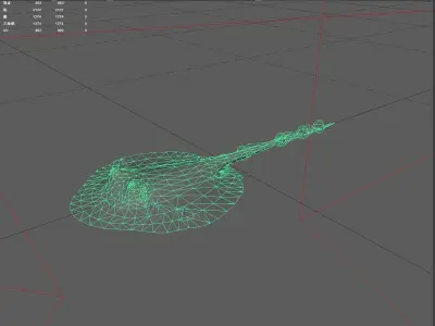 Ray fish Low-poly 3D model