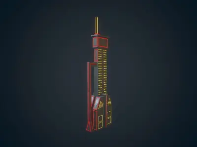 Sci-fi Building - 10 Low-poly 3D model
