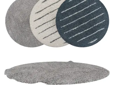 Round Rug Set 212 3D model