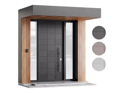 Modern entrance door 02 3D model