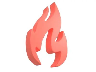 Fire Symbol v3 001 Low-poly 3D model