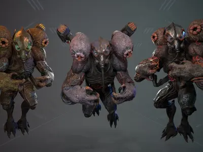 Biochemical Monster 07 Low-poly 3D model