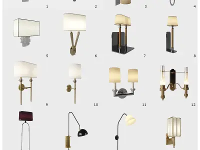 Walls Lights Pack - 50 Models Low-poly 3D model