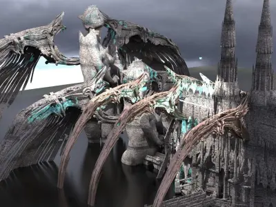 Cathedral Desert Stone Palace 8 3D model