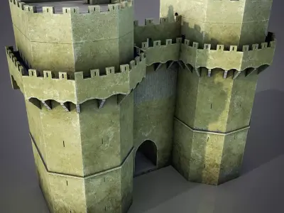 Torres de Serranos Low-poly 3D model