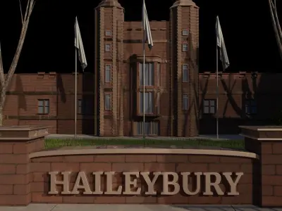 Haileybury College Low-poly 3D model