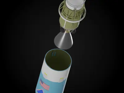 Delta Lite rocket 3D model