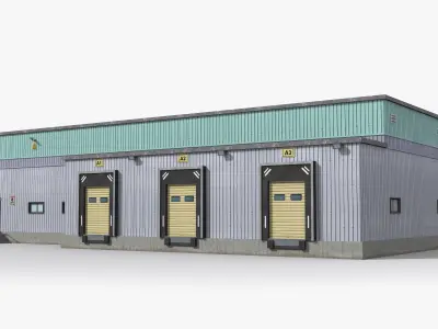 Factory x20 Low-poly 3D model