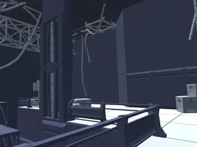 SciFi Modular Interior Props  Low-poly 3D model