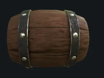 Low-poly barrel wooden in world of warcraft Low-poly 3D model