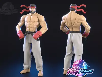 Ryu Street Fighter Statue Figurine stl printable 3D print model