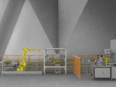  Automatic production line for battery pack electrode welding 